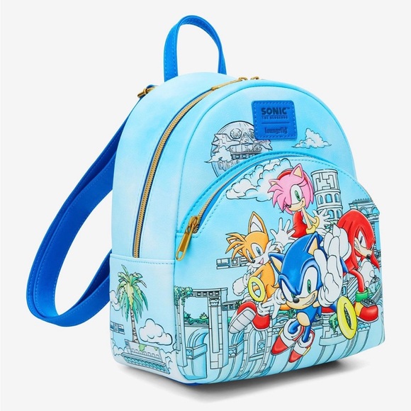 Loungefly Sonic The Hedgehog Sky Sanctuary Mini Backpack NWT - Picture 2 of 5